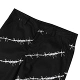 Barbed Wire Long Pants (White on Black)