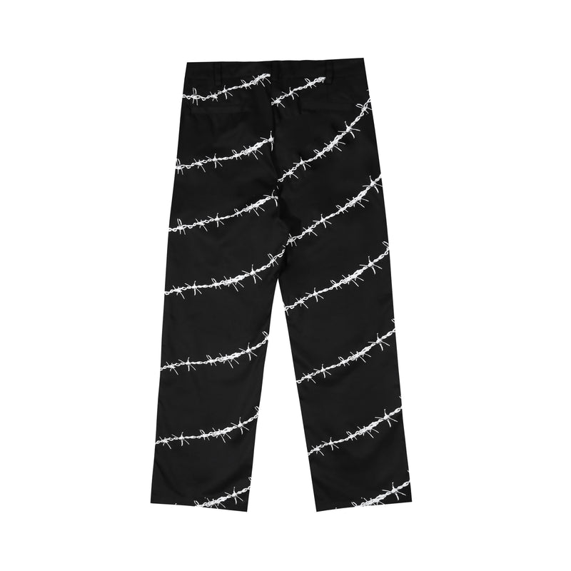 Barbed Wire Long Pants (White on Black)